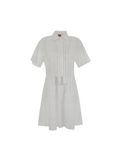 Poplin Shirt Cotton Short Dress White - KENZO - BALAAN 2