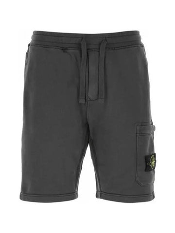 Men's Cotton Wappen Patch Bermuda Shorts Charcoal - STONE ISLAND - BALAAN 1