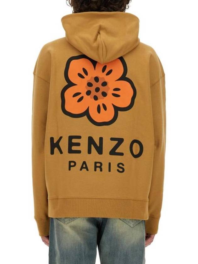 Boke Flower Oversized Hoodie Dark Caramel - KENZO - BALAAN 4