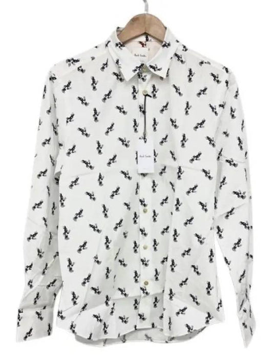 Rabbit Print Cotton Long Sleeve Shirt White - PAUL SMITH - BALAAN 1