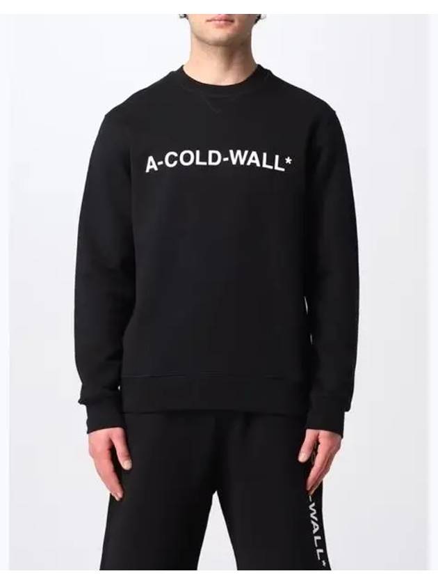 A COLD WALL Men s Black Essential Logo Sweatshirt AC221MMT300I - A-COLD-WALL - BALAAN 4