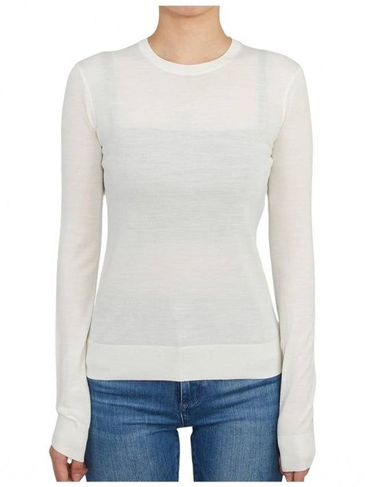 Regal Wool Crew Neck Knit Top New Ivory - THEORY - BALAAN 2