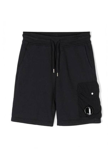 Kids U16 Light Fleece Mixed Cargo Shorts Navy - CP COMPANY - BALAAN 1