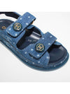 CC Button Printed Denim Velcro Sandals G35927 Dark BlueEU37 - CHANEL - BALAAN 7