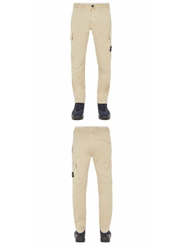 Men's Wappen Patch Cargo Straight Pants Beige - STONE ISLAND - BALAAN 5