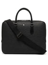 Meisterstuck Textured Leather Briefcase Black - MONTBLANC - BALAAN 3