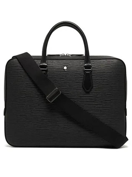 Meisterstuck Textured Leather Briefcase Black - MONTBLANC - BALAAN 2