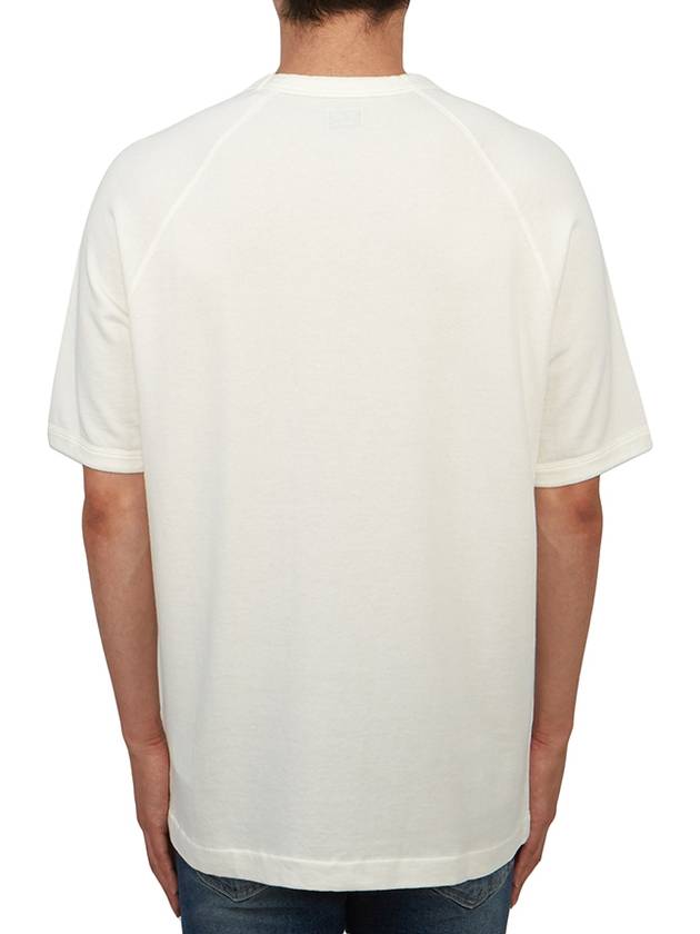 30/1 Sponge Fleece Short Sleeve Sweatshirt White - CP COMPANY - BALAAN 4