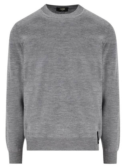 Crew Neck Wool Sweatshirt Grey - FENDI - BALAAN 2