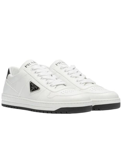 Downtown Perforated Leather Low Top Sneakers White - PRADA - BALAAN 2