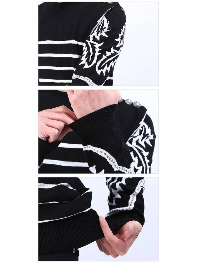 Striped pullover knit S8H 6176 M209 - BALMAIN - BALAAN 5