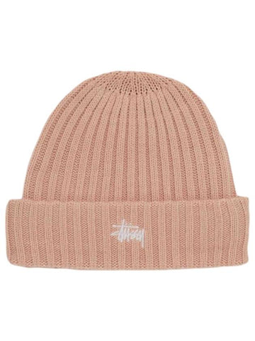 Graffiti Rip Knit Beanie Blush - STUSSY - BALAAN 1