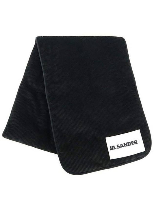 Corduroy muffler black JPPT590194 Can be used as a shawl - JIL SANDER - BALAAN 1