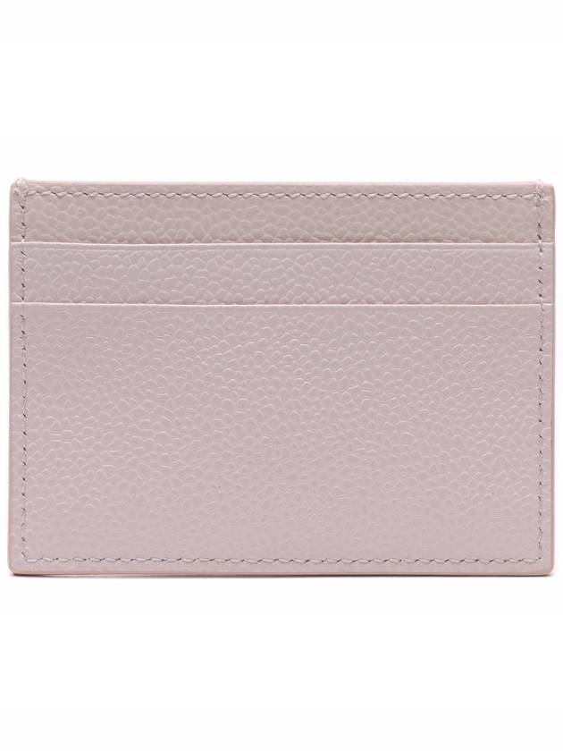 Stripe Note Compartment Pebble Grain Leather Card Wallet Pink - THOM BROWNE - BALAAN 5