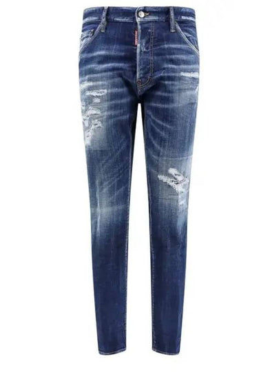 Ripped Cast Wash Cool Guy Straight Jeans Blue - DSQUARED2 - BALAAN 2