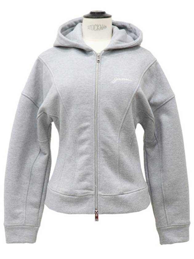 gray zip up hoodie - GANNI - BALAAN 1