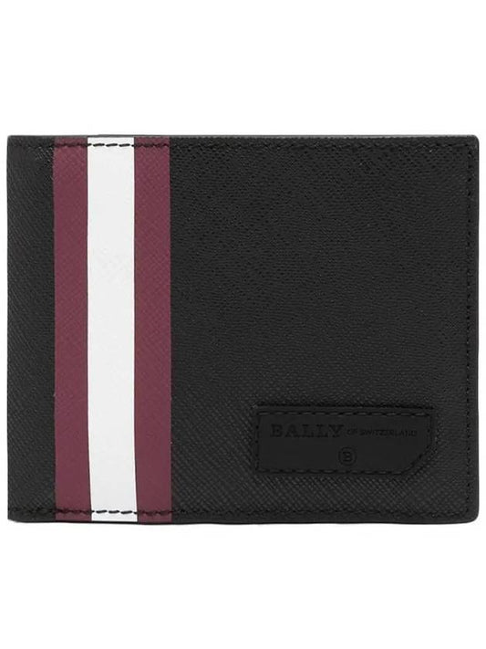 Men's Striped Logo Patch Bicycle Wallet Black - BALLY - BALAAN 2