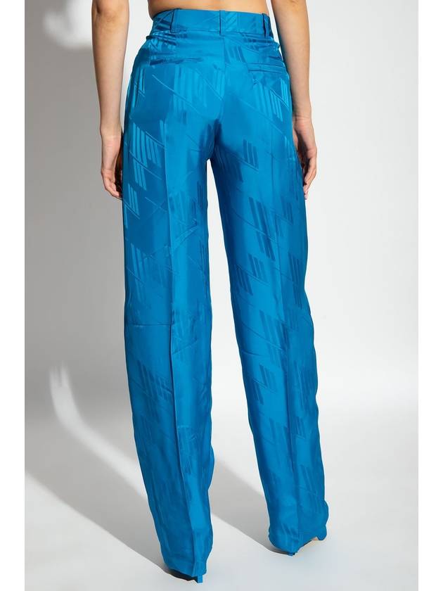 The Attico ‘Jagger’ Monogrammed Trousers, Women's, Blue - THE ATTICO - BALAAN 4