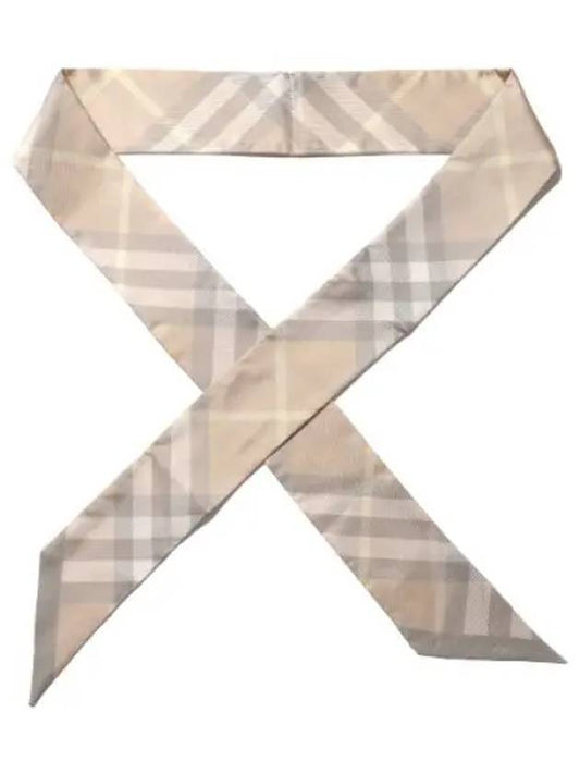 skinny checked silk scarf women - BURBERRY - BALAAN 1