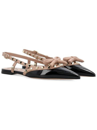 Valentino Garavani Rockstud Bow Slingback Ballerina - VALENTINO - BALAAN 2