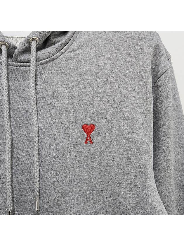 Heart Small Logo Hoodie Grey - AMI - BALAAN 5