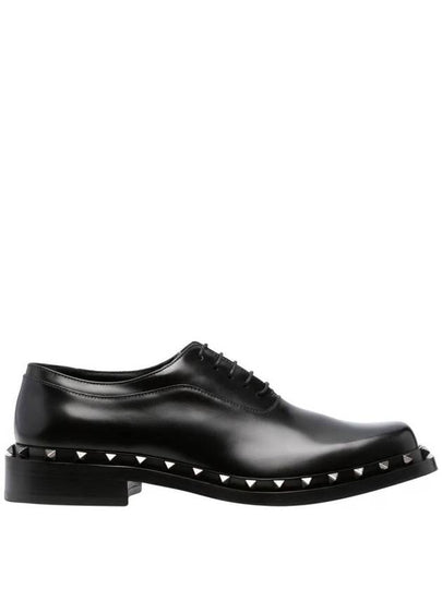 M Way Rockstud Leather Derby Black - VALENTINO - BALAAN 2