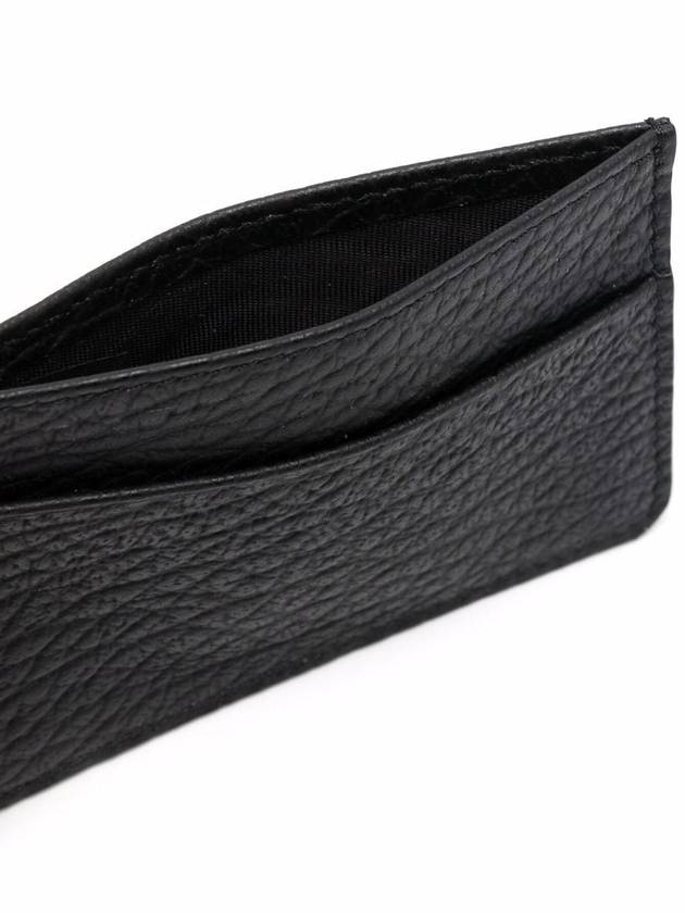 Grain Leather Stitch Card Wallet Black - MAISON MARGIELA - BALAAN 3