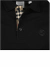 Men's Embroidered Logo Cotton Polo Shirt Black - BURBERRY - BALAAN 8