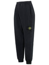 Signature Wappen Patch Cotton Baggy Pants Black - STONE ISLAND - BALAAN 4