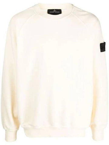 Shadow Logo Crew Neck Cotton Sweatshirt Butter - STONE ISLAND - BALAAN 1