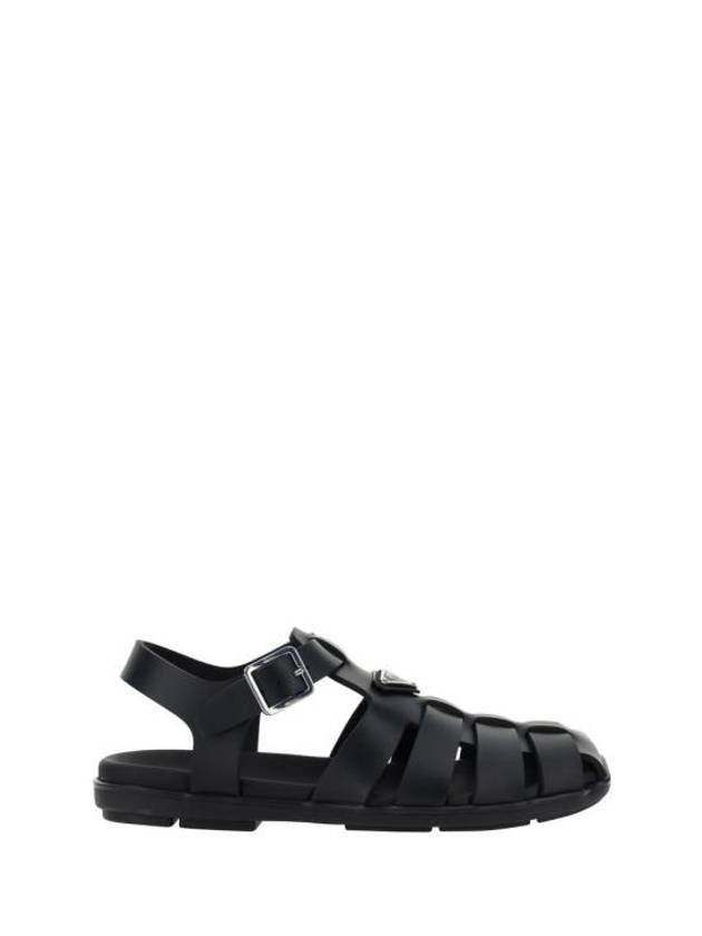 Triangle Logo Fisherman Rubber Sandals Black - PRADA - BALAAN 2