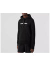 Logo Print Cotton Oversized Hoodie Black - BURBERRY - BALAAN 3