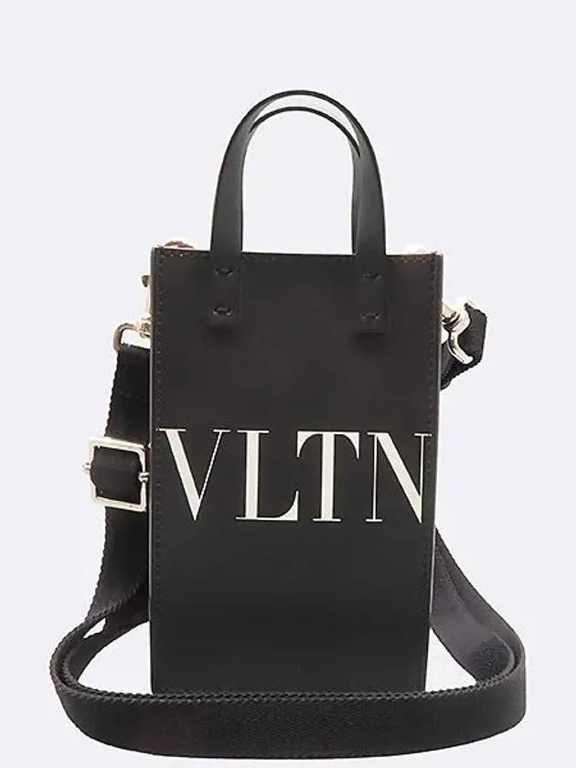 VY2B0A09 Black leather phone case cross bag - VALENTINO - BALAAN 1