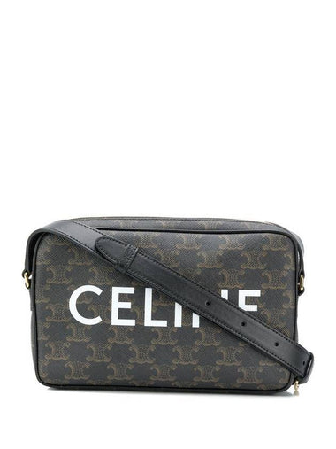 Triomphe Canvas Medium Messenger Bag Black - CELINE - BALAAN 1