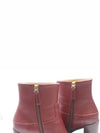 Burgundy leather CC ankle boots size 37 - CHANEL - BALAAN 4