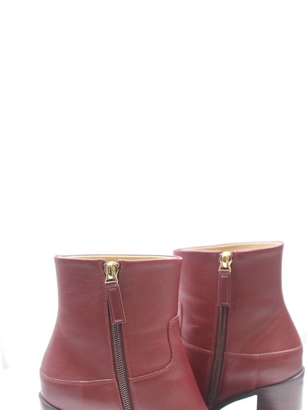 Burgundy leather CC ankle boots size 37 - CHANEL - BALAAN 4