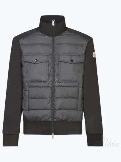 Logo Knit Padded Cardigan Black - MONCLER - BALAAN 2