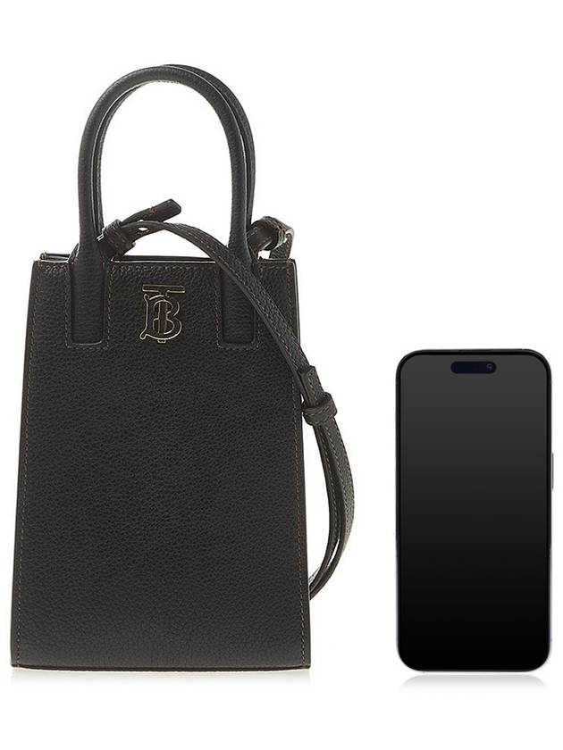 Frances Grainy Leather Mini Tote Bag Black - BURBERRY - BALAAN 7