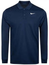 Dri Fit Victory Long Sleeve Polo Shirt Navy - NIKE - BALAAN 2