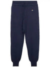 Women's Embroidered Logo Cashmere Blend Track Pants Navy - VIVIENNE WESTWOOD - BALAAN 2