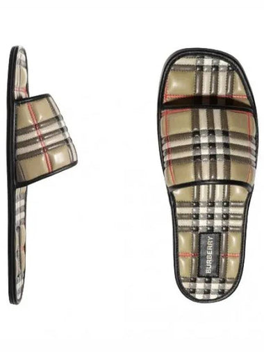 Check quilted leather slides - BURBERRY - BALAAN 1