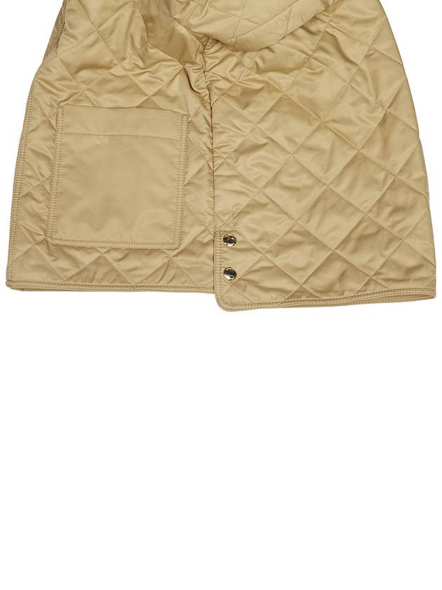 Kids Corduroy Collar Diamond Quilted Jacket Beige - BURBERRY - BALAAN 7