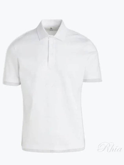 Cotton Short Sleeve Polo Shirt White - BRUNELLO CUCINELLI - BALAAN 2