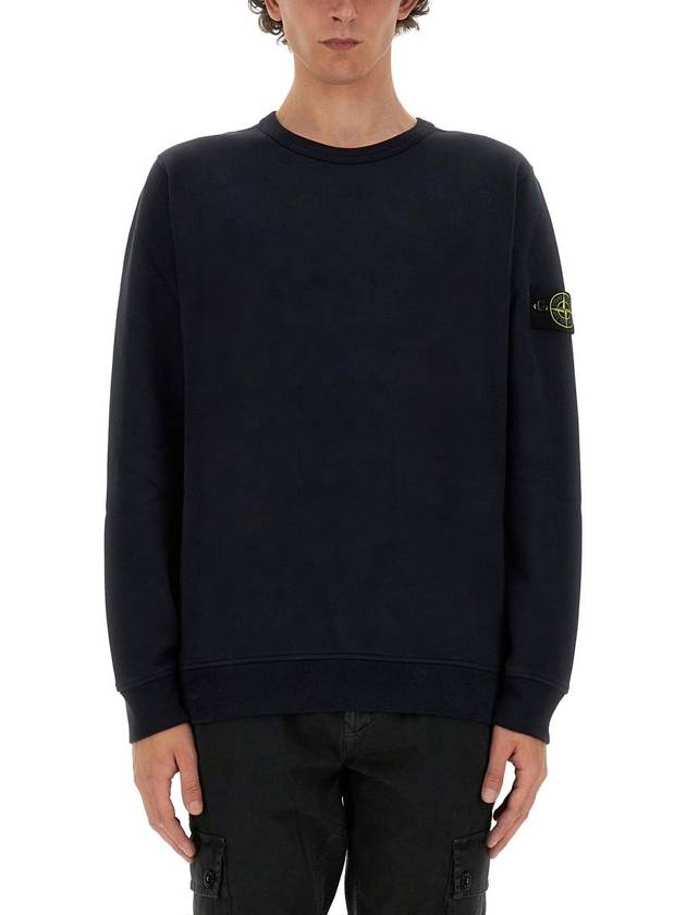 Wappen Patch Crew Neck Cotton Sweatshirt Navy - STONE ISLAND - BALAAN 4