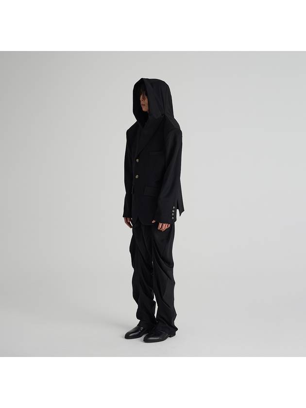 Draping Hooded Jacket Black - NEW WAVE BOYS - BALAAN 3