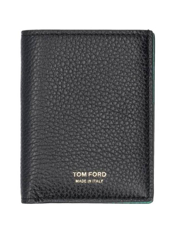 Men's T-Line Two-Tone Card Wallet Black - TOM FORD - BALAAN 1