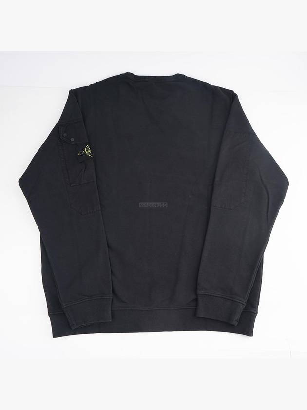 Brushed Organic Cotton Fleece Sweatshirt Black - STONE ISLAND - BALAAN 3