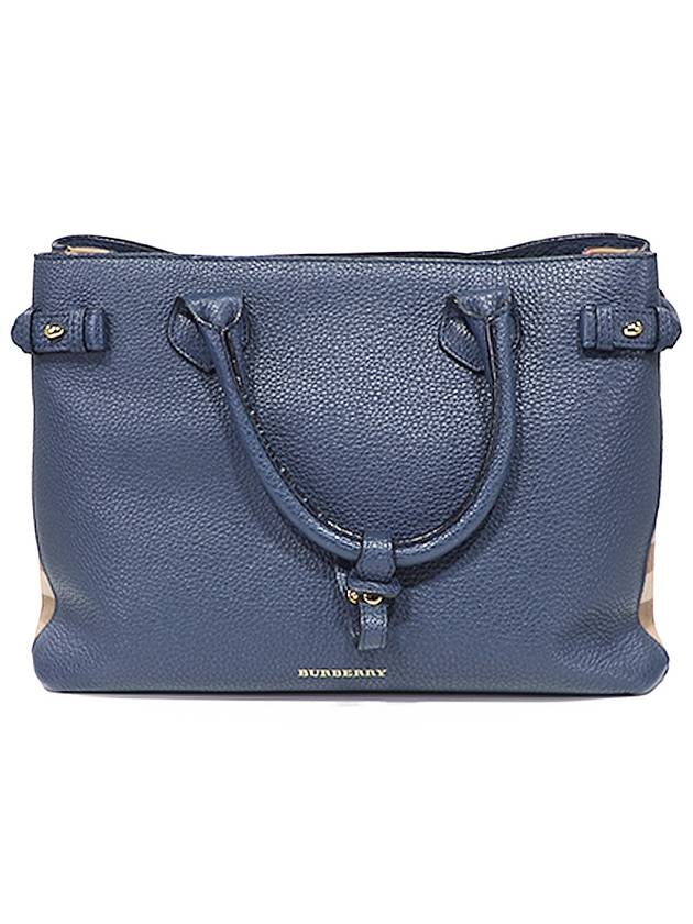 Burberry 8036498 Navy House Check Derby Medium Banner Bag - BURBERRY - BALAAN 2