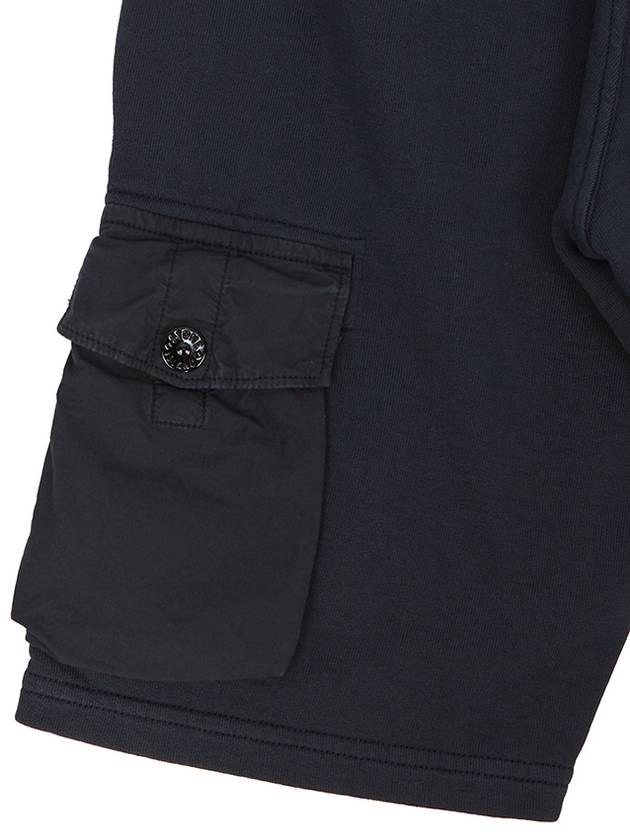 Kids Cotton Canvas Cargo Shorts Navy - STONE ISLAND - BALAAN 8