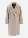 double-breasted shearling coat white - HERNO - BALAAN 3